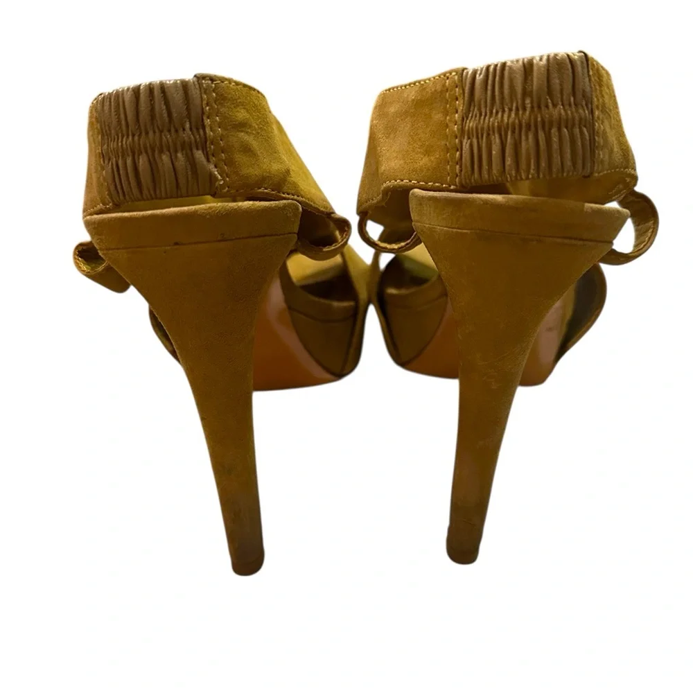 Diane von Furstenberg Zia Suede Platform Stiletto Heels | Camel Color | Sz 9 1/2 - Picture 5 of 8